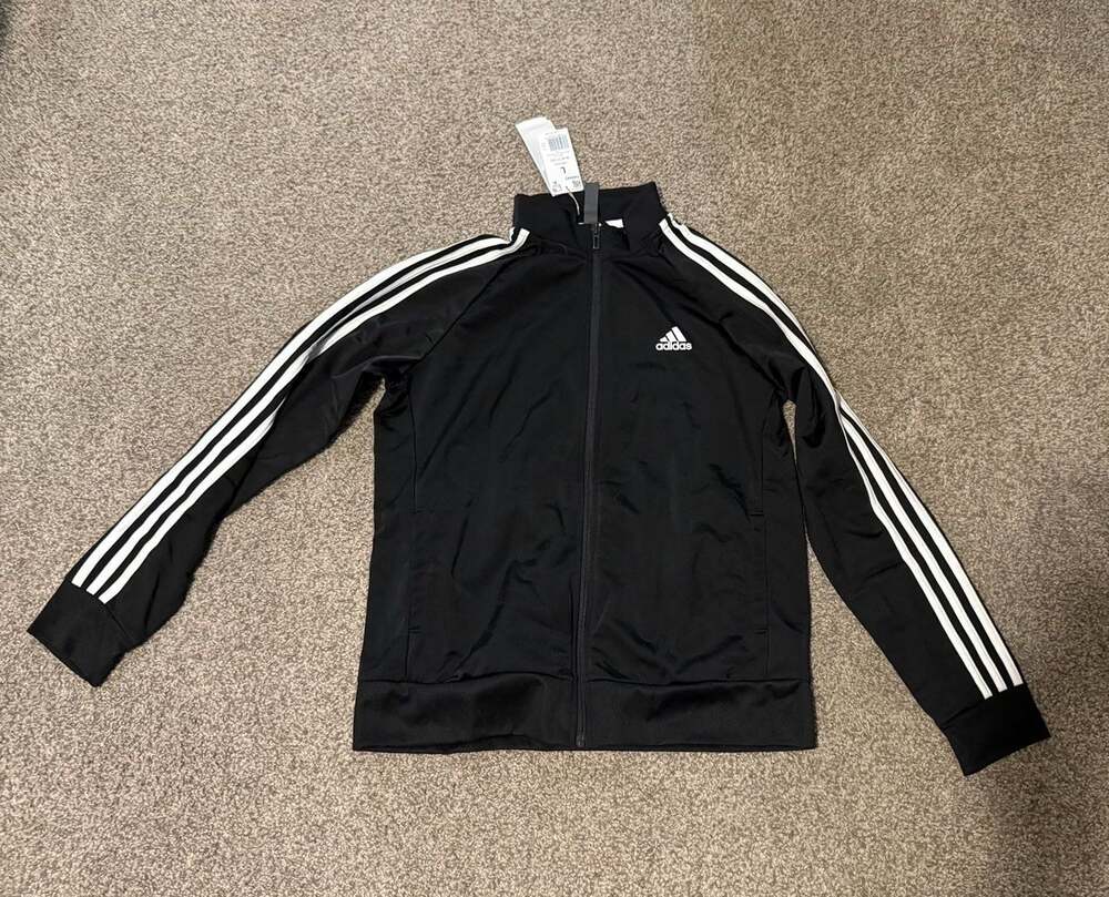 NWT Adidas Women's Essentials 3-Stripes Tricot Track Jacket - Large